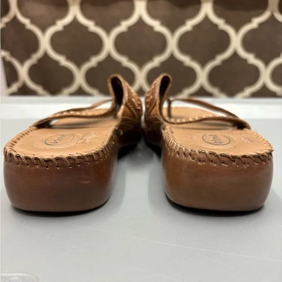 Dr. Scholl's Air Pillo Thong Leather Sandals Womens Flip Flops Wedge Shoes Sz 8 - Picture 10 of 12